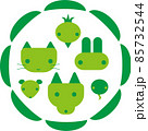 귀여운 캐릭터 스타일의 생물, 동물 (개, 고양이, 개구리, 햄스터, 토끼)의 일러스트 - 스톡일러스트 [90205251] - Pixta