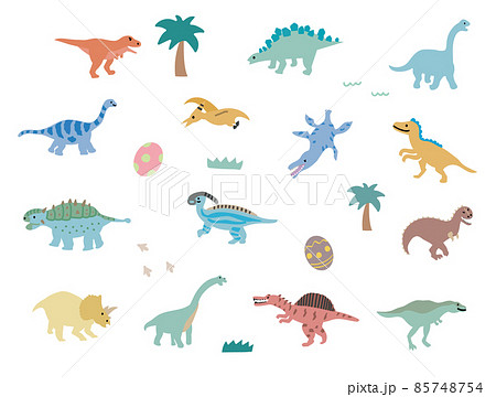 恐竜足跡 イラストの写真素材