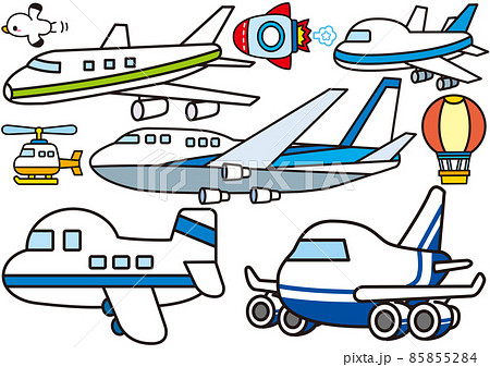 飛行機 かわいい 飛ぶ 航空機のイラスト素材