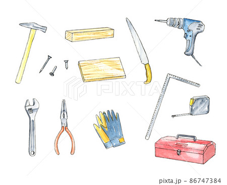 大工道具のイラスト素材