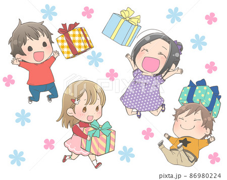おもちゃ おもちゃ箱 かわいい イラストの写真素材