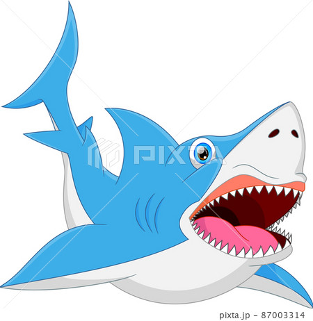 サメ 鮫 魚 怖いのイラスト素材