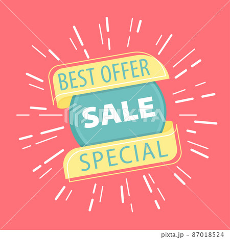 Summer sale banner template with special offer. - Stock Illustration  [93384601] - PIXTA