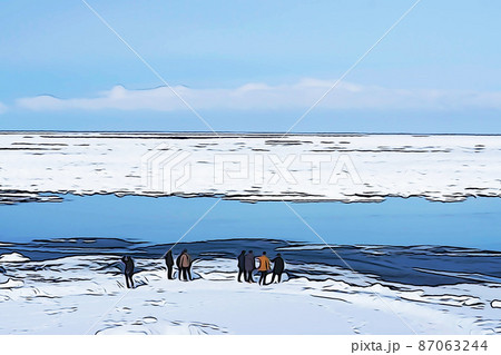 流氷のイラスト素材