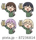 かっこいいポーズでお酒を飲む女性イラストのイラスト素材