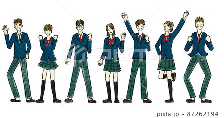 喜んでいるのイラスト素材