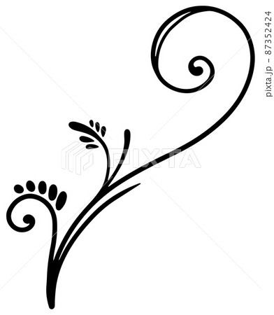 モノクロ つる 蔓 白黒のイラスト素材 モノクロ つる 蔓 白黒のイラスト素材