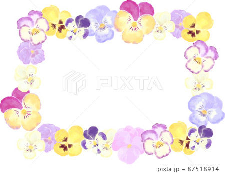 水彩画原画パンジー花の絵 （第14回ーパンジーを描く