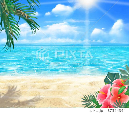 白い花と海の景色絵 花畑 海 風景 花のイラスト素材 - PIXTA
