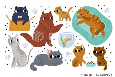 眠り猫のイラスト素材