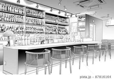 バーカウンターのイラスト素材