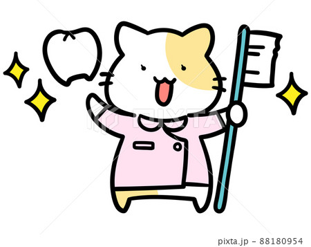 イラスト 動物 水色 キャラクターの写真素材