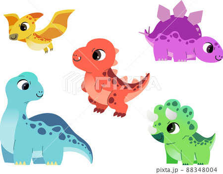 かわいい恐竜のキャラクターのイラスト素材
