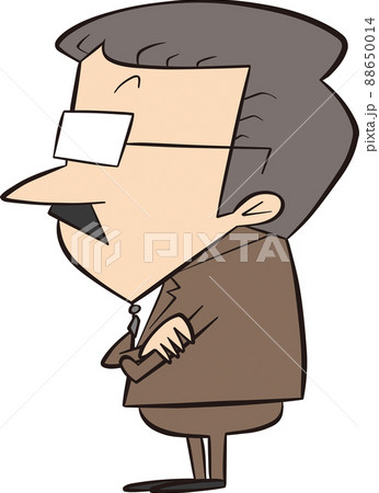 腕組み 会社員 男性 横向きのイラスト素材