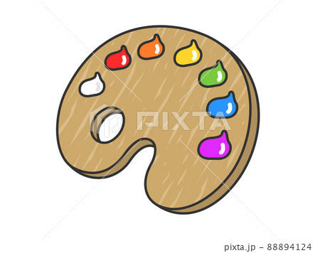画材 絵の具 パレット イラストのイラスト素材