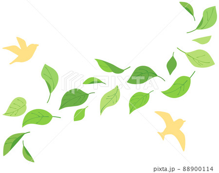 葉 新緑 leaf 鳥のイラスト素材 - PIXTA