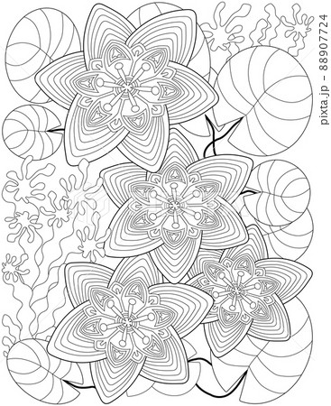 花 白黒 一輪のイラスト素材