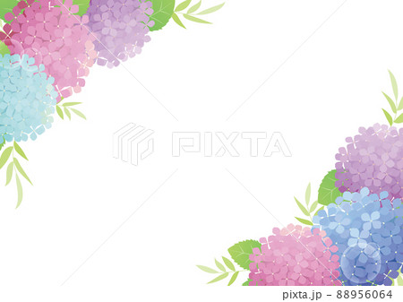 背景素材 アジサイ メッセージ 6月のイラスト素材