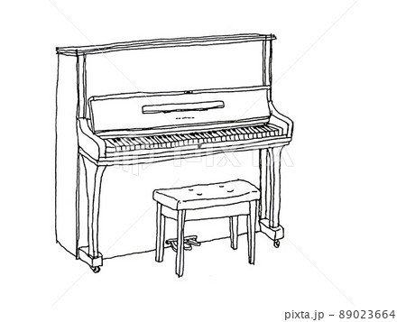 アップライトピアノのイラスト素材
