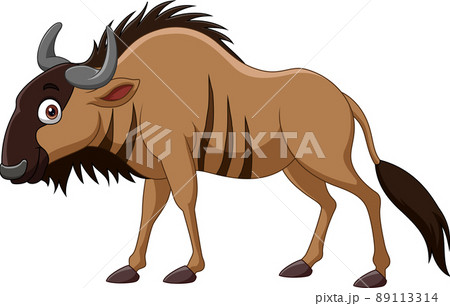 ヌー 動物 絵 角の写真素材