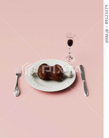骨付き肉のイラスト素材