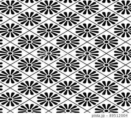 ベクター 和柄 日本の伝統模様 モノクロのイラスト素材