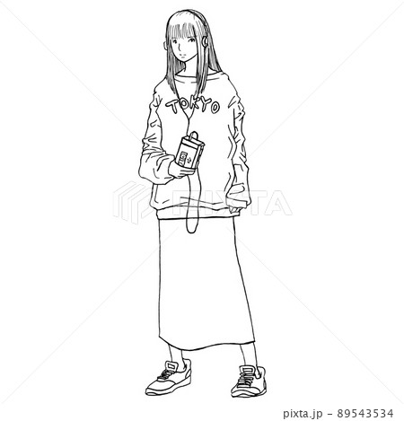 ロングスカートのイラスト素材