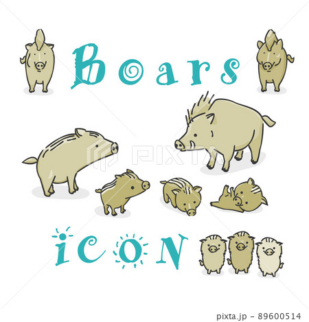 猪 かわいいのイラスト素材