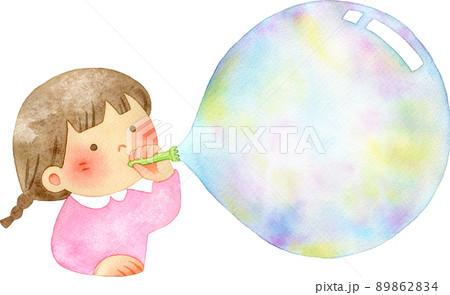 シャボン玉 女の子 子供のイラスト素材 - PIXTA