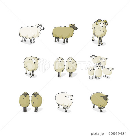 羊 おしゃれ 可愛い シンプルのイラスト素材