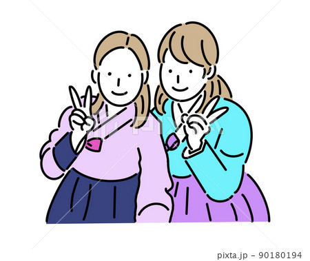 チマチョゴリ 韓国 伝統衣装のイラスト素材