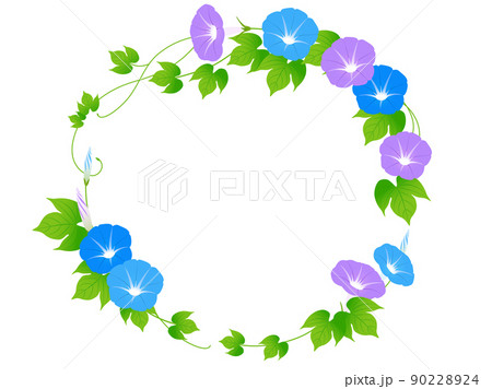 フレーム 花 植物 リースのイラスト素材