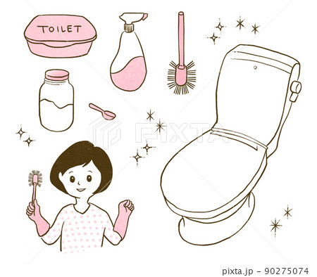 トイレ掃除のイラスト素材 トイレ掃除のイラスト素材