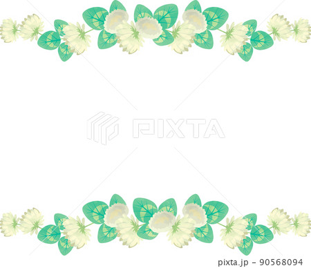 フレーム 飾り枠 クローバー シンプルのイラスト素材