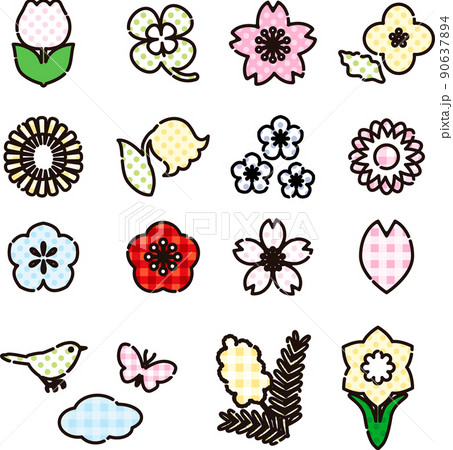 桜絵文字の写真素材