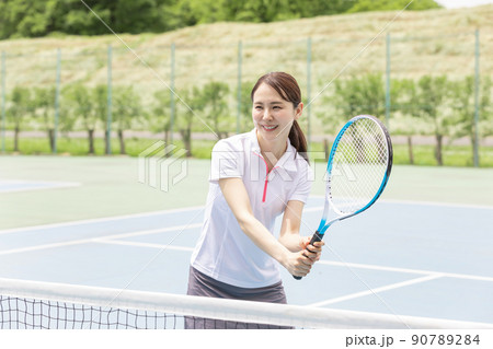 Tennis player, athlete or sports person training for game or match