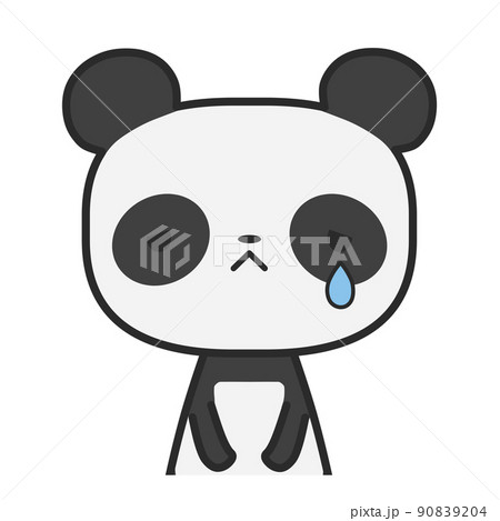 パンダ 涙 泣く 悲しいのイラスト素材