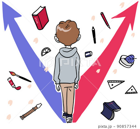 人物 男の子 男 後ろ姿のイラスト素材