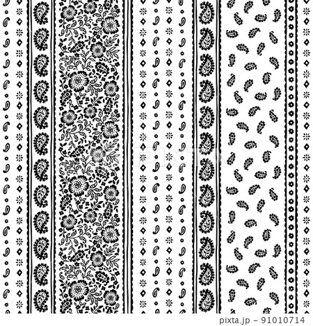 インド更紗 模様のイラスト素材