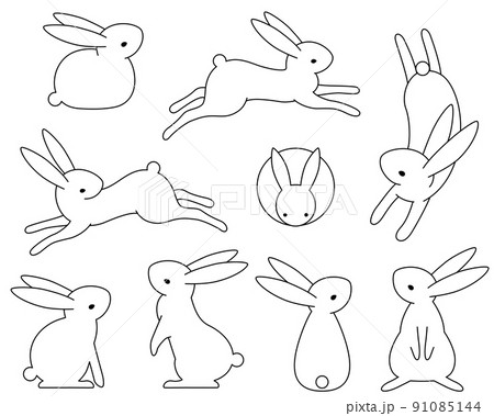 うさぎ かわいい 横顔 ウサギのイラスト素材