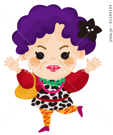 大阪のオバちゃんのイラスト素材