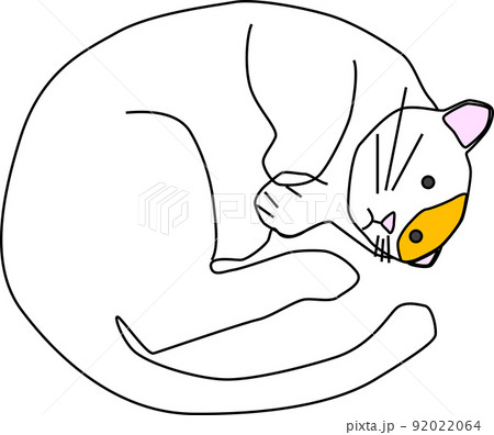 猫 ネコ 座る 横向きのイラスト素材