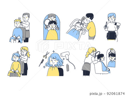 美容院 ハサミのイラスト素材