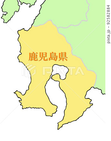 鹿児島市地図のイラスト素材