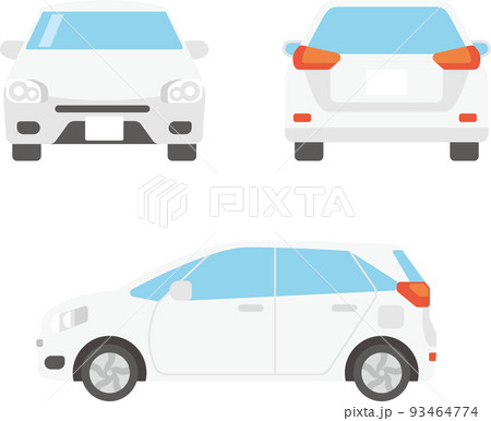車 シンプル 正面 横のイラスト素材
