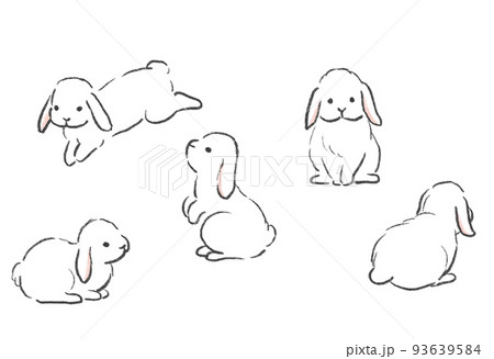 うさぎ ロップイヤー イラスト 動物 かわいいのイラスト素材