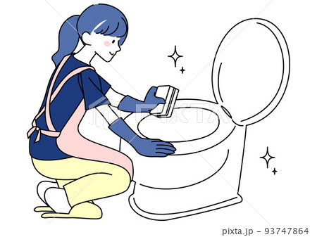 トイレ掃除のイラスト素材 トイレ掃除のイラスト素材