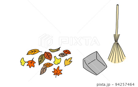 落ち葉拾いのイラスト素材