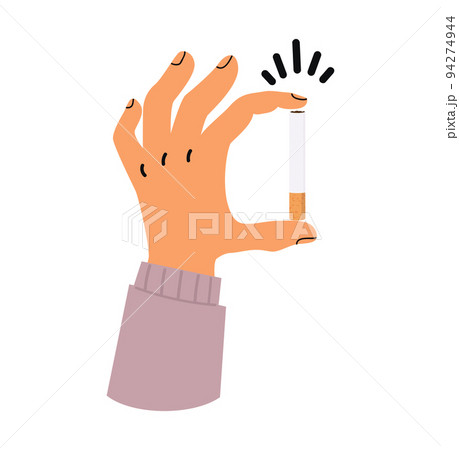 喫煙 タバコ 煙草 手のイラスト素材