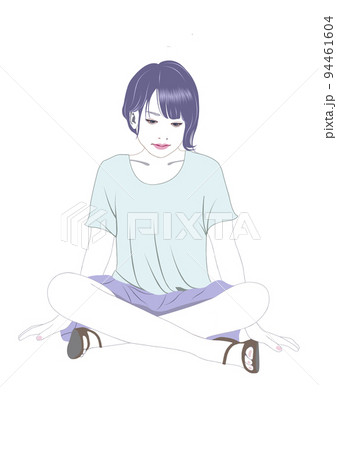 あぐらのイラスト素材